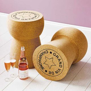 champagne cork side table by impulse purchase