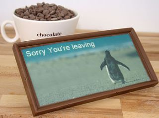 sorry you're leaving chocolate gift by unique chocolate