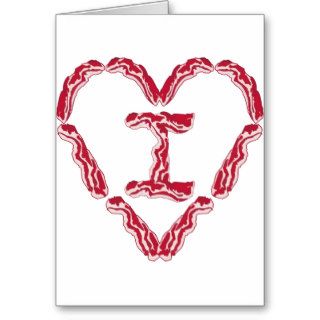 I Heart Love Bacon Cards