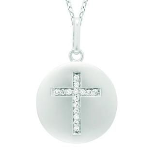 Sterling Silver Diamond Cross Necklace Gemstone Necklaces