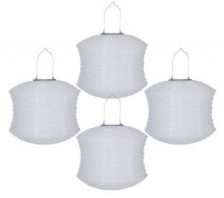 Set of 4 Solar LED Color Changing Hanging Lanterns —