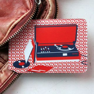 record player travel card holder by madame chalet