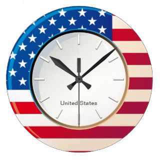 USA Flag Custom Wall Clock