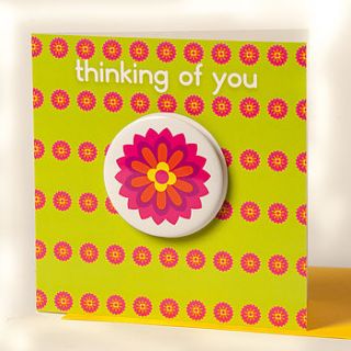 thinking of you card with badge by think bubble