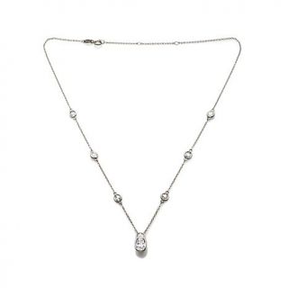 Jean Dousset 3.5ct Absolute™ 2 Stone Bezel Set Pendant with 18" Chain