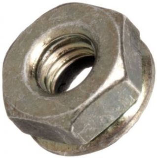 Carbon Steel 1050 Bartite Sealing Nut with 0.381" OD External Lock Washer, #8 32 (Pack of 100) Hex Nuts