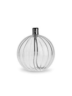 3.5" GLASS Small Optic CLEAR BALL Paraffin OIL Lamp Indoor/Outdoor  