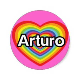 I love Arturo, rainbow heart Stickers