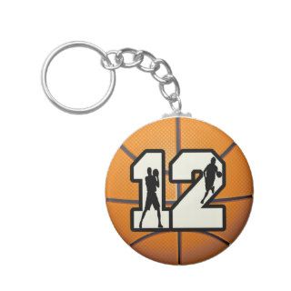 Number 12 Basketball and Players Key Chains