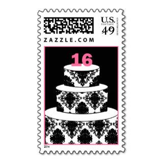 Sweet 16 Birthday Cake Postage Stamps