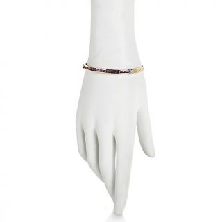 Technibond® Round Gemstone "X" Hinged Bangle Bracelet