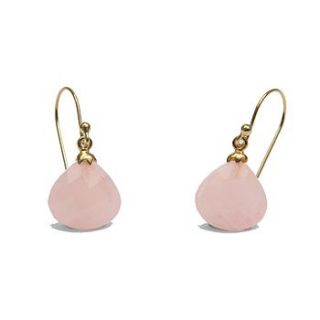 rose quartz gold drop earrings by amara amara