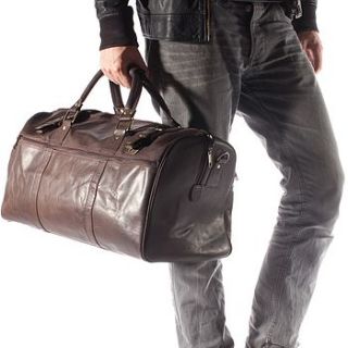 corsa leather weekend holdall travel bag by adventure avenue