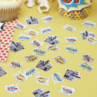 superhero pop art party table confetti by ginger ray
