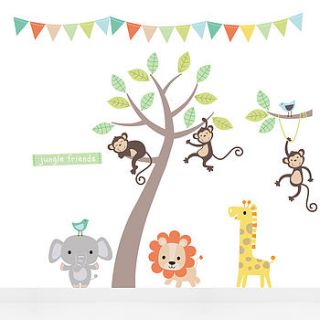pastel jungle animal fabric wall stickers by parkins interiors