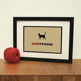 'catitude' limited edition art print by the typecast gallery