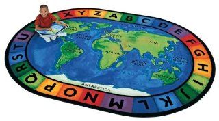Circletime Around the World Kids Rug Size 8'3" x 11'8" Oval   Childrens Rugs