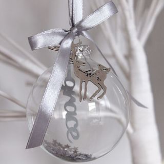 personalised papercut glass bauble by studio seed