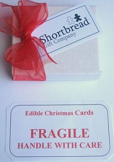 christmas tree & angel edible cards by shortbread gift company