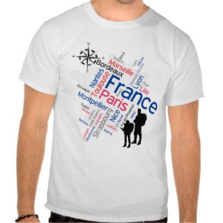 France Map Travelers T shirt T shirts