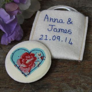 personalised 'something blue' bride's mirror by snapdragon