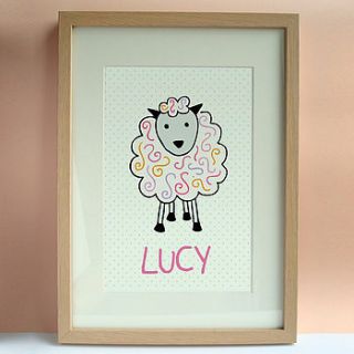 personalised baby sheep print by sarah catherine designs