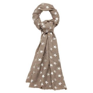a cosy natural pashmina, silver or gold stars by ciel
