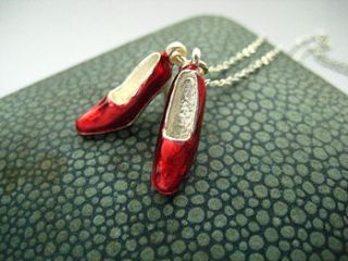 wizard of oz ruby slippers charm necklace by hoolala