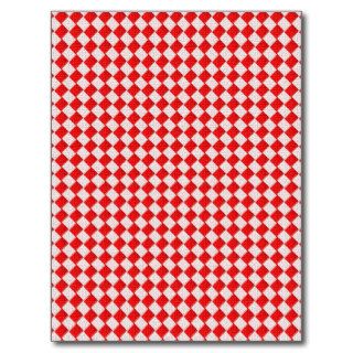 Red Checkered Picnic Tablecloth Background Post Card