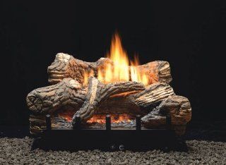 Thermostat 5 piece 18 inch Ceramic Fiber Log Set   Liquid Propane   Fireplaces
