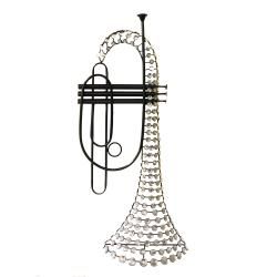 Casa Cortes Hand Finished 3D Metal Trumpet Wall Art Decor Casa Cortes Accent Pieces
