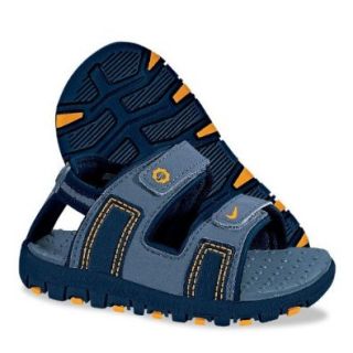 Nike NDestrukt Sandal   Toddler (Blue Dusk/ Dark Obsidian/ Shock Orange)   4C Shoes