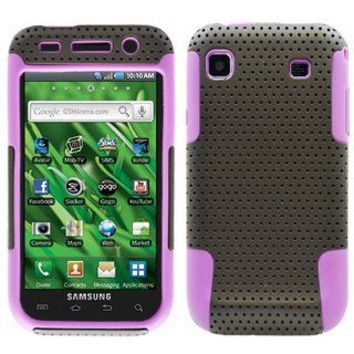 Black Purple 2 in 1 Hybrid Rubber Plastic Skin Case Cover for Samsung Galaxy S Vibrant T959/ Samsung Galaxy S 4g/ T mobile Cell Phones & Accessories