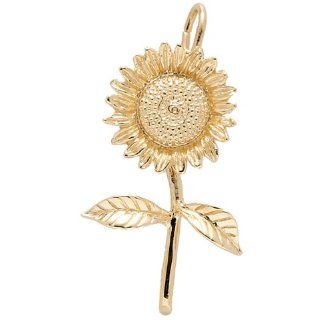 Rembrandt Charms Sunflower Charm, 14K Yellow Gold Jewelry
