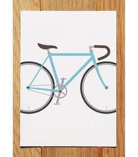bicycle postcard sky blue by showler and showler