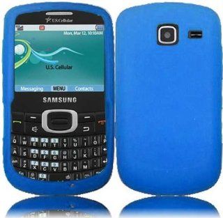 Samsung Freeform 4 R390 Silicone Skin Cover   Blue Cell Phones & Accessories