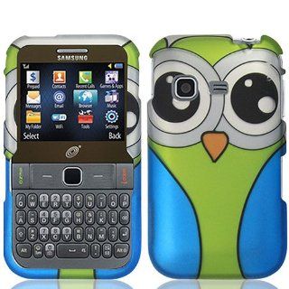 Blue Green Owl Hard Cover Case for Samsung SGH S390G Cell Phones & Accessories