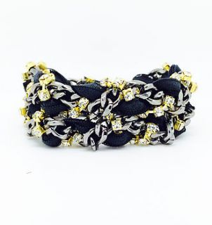 black and gold chain wrap bracelet by staxx
