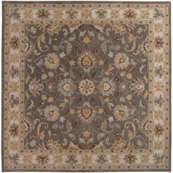Hand tufted Coliseum Gray Traditional Border Wool Rug (4 Square)
