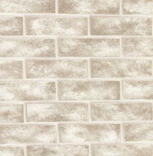 Brewster 412 56947 20.5 Inch by 396 Inch Bricks   Textured Depth Wallpaper, White   White Brick For The Wall  