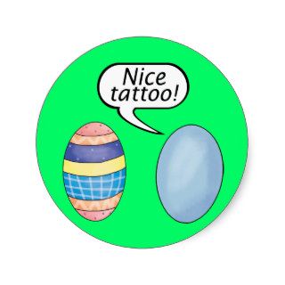 Nice Tattoo Easter Eggs Round Stickers