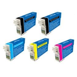 Epson T124100 T124400 T124 Black/colored Ink Cartridges (pack Of 5) (remanufactured)