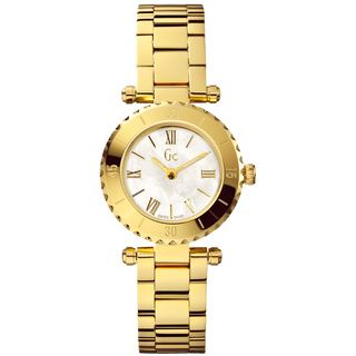 Guess Collection Women's 'Mini Chic X70008L1S' Goldtone Stainless Steel Mother of Pearl Dial Quartz Watch Guess Collection Women's Guess Collection Watches