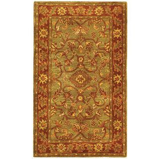 Safavieh Handmade Golden Jaipur Green/ Rust Wool Rug (3 X 5)