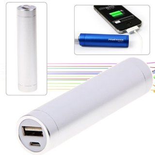 2600mah Aluminum Tubes Cylindrical Mobile Power for Iphone 4/4s, 3gs/3g, Ipod, Digital Devices, Etc (Silver) Cell Phones & Accessories