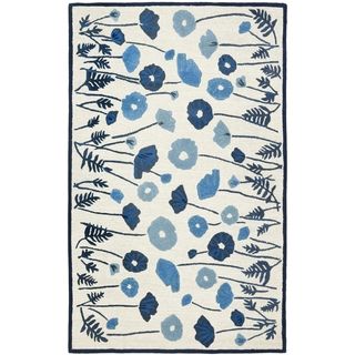 Martha Stewart Poppy Glossary Azurite Blue Wool/ Viscose Rug (9 X 12)