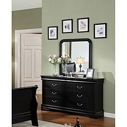 Furniture Of America Furniture Of America Banica Black Dresser With Mirror Black?? Size 8 drawer