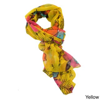 La77 Womens Butterfly And Floral print Scarf