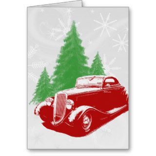 Hot Rod Christmas Greeting Cards