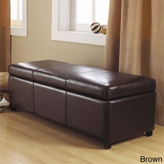 Franklin Large Rectangular Faux Leather Storage Ottoman Bench